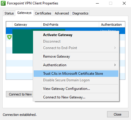 How to Use Certificate from Windows Certificate Store with Forcepoint