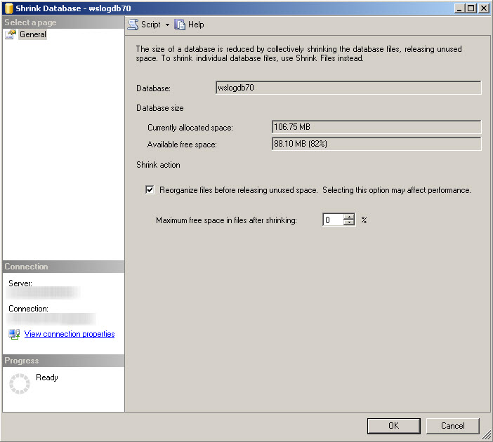 Reducing the size of the Log Database