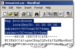 Importing an internal Root CA created with Microsoft Certificate services
