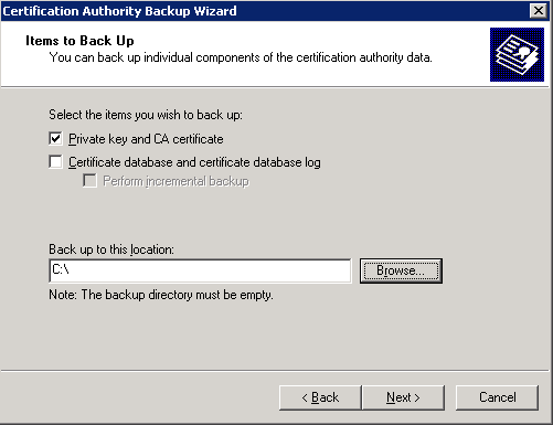 Importing an internal Root CA created with Microsoft Certificate services