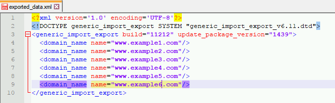 How to Import Several Domain Name Elements to SMC