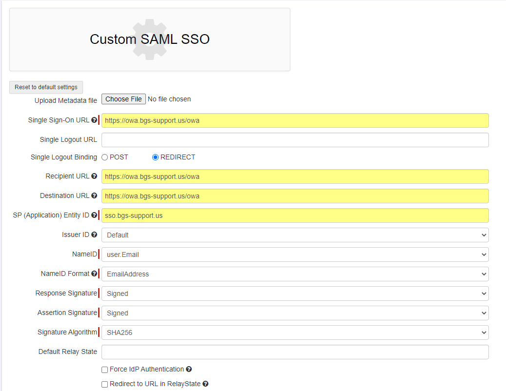 Steps To Configure Relay State for a Custom Managed Application